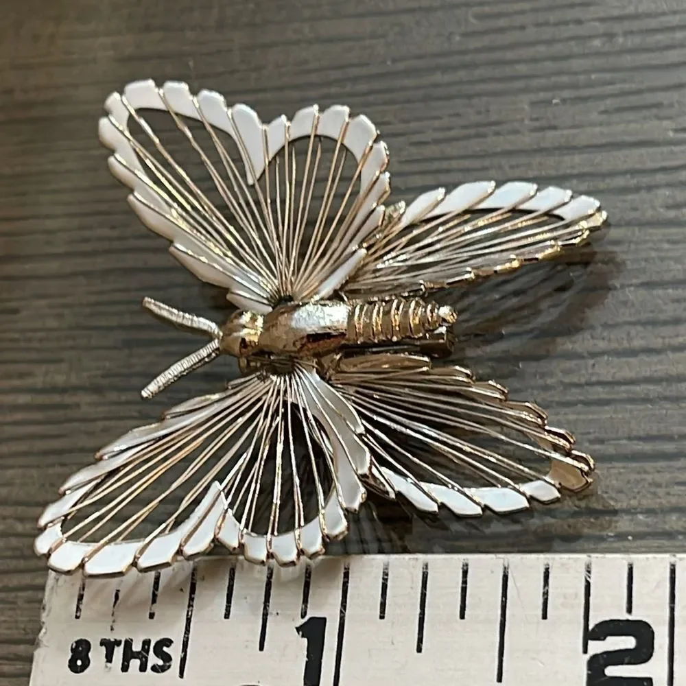 Vintage Monet Silver-tone Wire Butterfly Pin